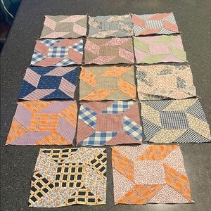 Vintage Multicolor Patchwork Quilt Squares